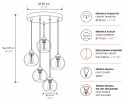 Lampa wisząca 5xE27 MIRAGE BLACK
