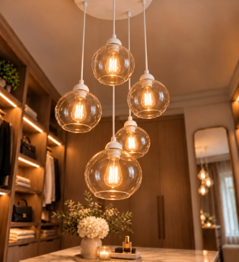 Lampa wisząca 5xE27 MIRAGE WHITE