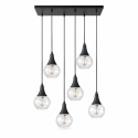 Lampa wisząca 6xE27 LACRIMA CLEAR BLACK