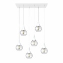 Lampa wisząca 6xE27 LACRIMA CLEAR WHITE