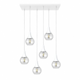 Lampa wisząca 6xE27 LACRIMA CLEAR WHITE