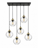 Lampa wisząca 6xE27 MIRAGE BLACK/GOLD