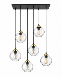 Lampa wisząca 6xE27 MIRAGE BLACK/GOLD