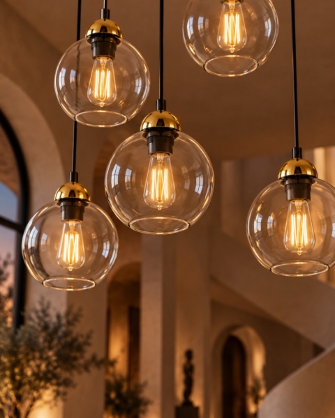 Lampa wisząca 6xE27 MIRAGE BLACK/GOLD