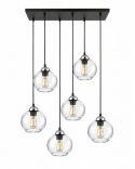 Lampa wisząca 6xE27 MIRAGE BLACK/SILVER
