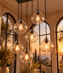 Lampa wisząca 6xE27 MIRAGE BLACK/SILVER