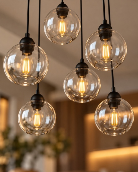 Lampa wisząca 6xE27 MIRAGE BLACK