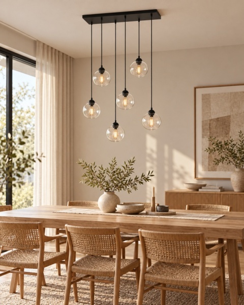 Lampa wisząca 6xE27 MIRAGE BLACK
