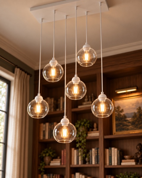 Lampa wisząca 6xE27 MIRAGE WHITE
