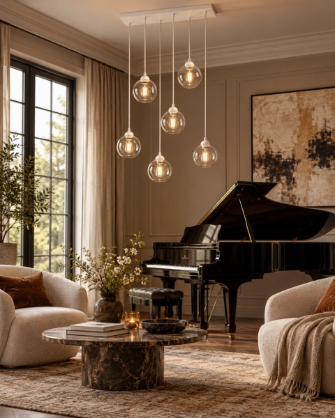 Lampa wisząca 6xE27 MIRAGE WHITE