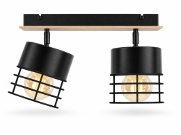 Spot 2xE27 CASA BLACK/WOOD