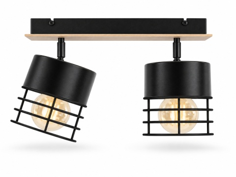 Spot 2xE27 CASA BLACK/WOOD