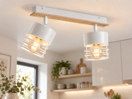 Spot 2xE27 CASA WHITE/WOOD