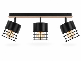 Spot 3xE27 CASA BLACK/WOOD