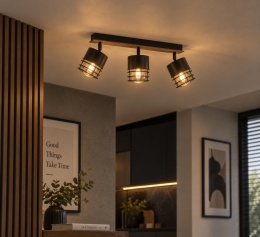 Spot 3xE27 CASA BLACK/WOOD