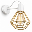 Kinkiet 1xE27 LARS WHITE/GOLD
