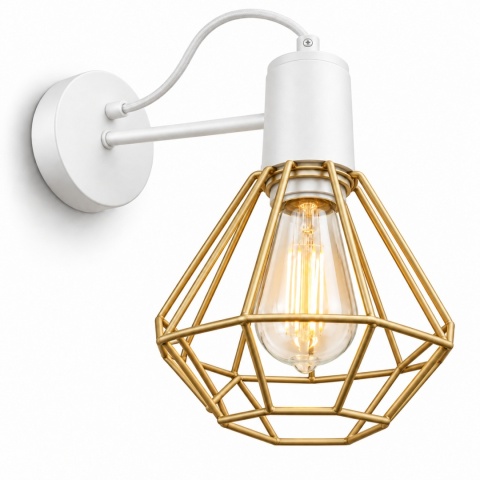 Kinkiet 1xE27 LARS WHITE/GOLD