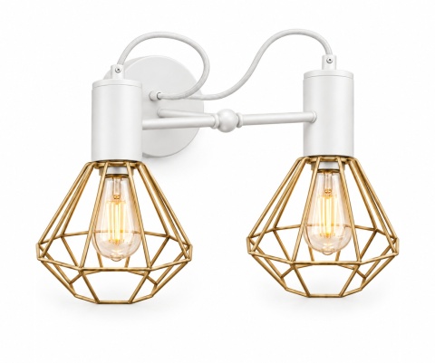 Kinkiet 2xE27 LARS WHITE/GOLD