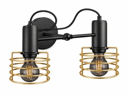 Kinkiet 2xE27 RUNE BLACK/GOLD