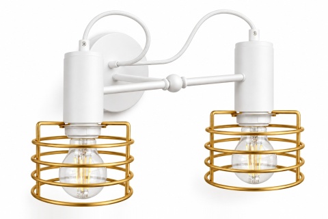 Kinkiet 2xE27 RUNE WHITE/GOLD