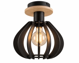 Lampa sufitowa 1xE27 NICOLETA BLACK AND NATURAL 810