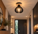 Lampa sufitowa 1xE27 NICOLETA BLACK AND NATURAL 810