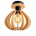 Lampa sufitowa 1xE27 NICOLETA NATURAL AND BLACK 820