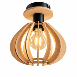 Lampa sufitowa 1xE27 NICOLETA NATURAL AND BLACK 820