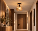 Lampa sufitowa 1xE27 NICOLETA NATURAL AND BLACK 820