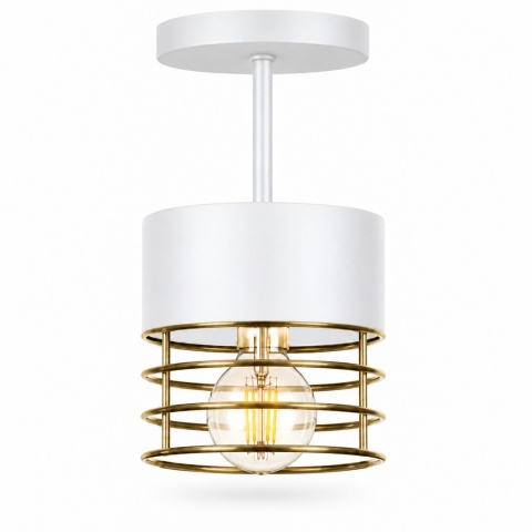 Lampa sufitowa 1xE27 ROYAL WHITE/GOLD