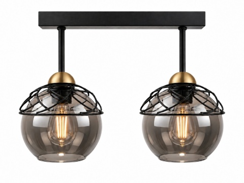 Lampa sufitowa 2xE27 MERA BLACK/GOLD