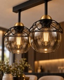 Lampa sufitowa 2xE27 MERA BLACK/GOLD