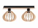 Lampa sufitowa 2xE27 NICOLETA NATURAL AND BLACK 822