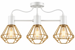 Lampa sufitowa 3xE27 LARS WHITE/GOLD