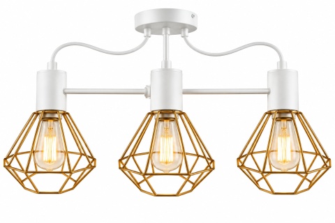 Lampa sufitowa 3xE27 LARS WHITE/GOLD