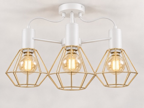 Lampa sufitowa 3xE27 LARS WHITE/GOLD