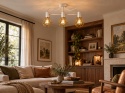 Lampa sufitowa 3xE27 LARS WHITE/GOLD
