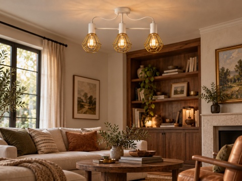 Lampa sufitowa 3xE27 LARS WHITE/GOLD