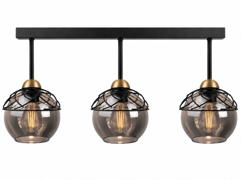 Lampa sufitowa 3xE27 MERA BLACK/GOLD