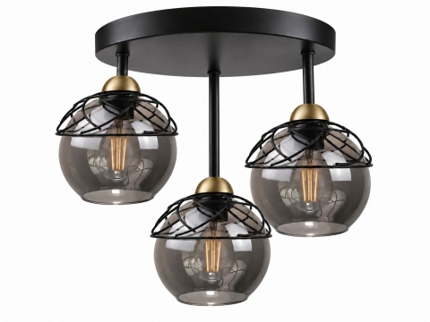 Lampa sufitowa 3xE27 MERA BLACK/GOLD