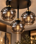 Lampa sufitowa 3xE27 MERA BLACK/GOLD
