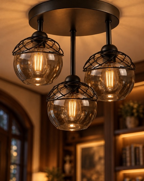 Lampa sufitowa 3xE27 MERA BLACK