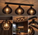 Lampa sufitowa 3xE27 NICOLETA BLACK AND NATURAL 813