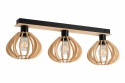 Lampa sufitowa 3xE27 NICOLETA NATURAL AND BLACK 823