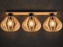 Lampa sufitowa 3xE27 NICOLETA NATURAL AND BLACK 823