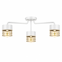 Lampa sufitowa 3xE27 ROYAL WHITE/GOLD