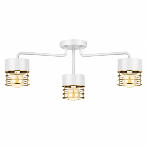 Lampa sufitowa 3xE27 ROYAL WHITE/GOLD
