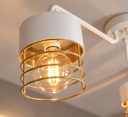 Lampa sufitowa 3xE27 ROYAL WHITE/GOLD