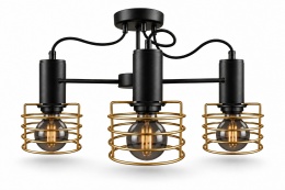 Lampa sufitowa 3xE27 RUNE BLACK/GOLD
