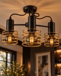 Lampa sufitowa 3xE27 RUNE BLACK/GOLD